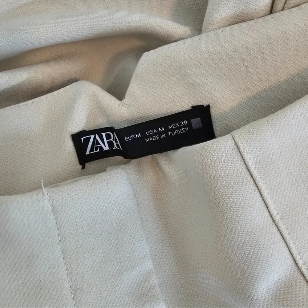 ZARA High Waisted Pants in Beige sz M EUC & SOLD OUT - Picture 9 of 10